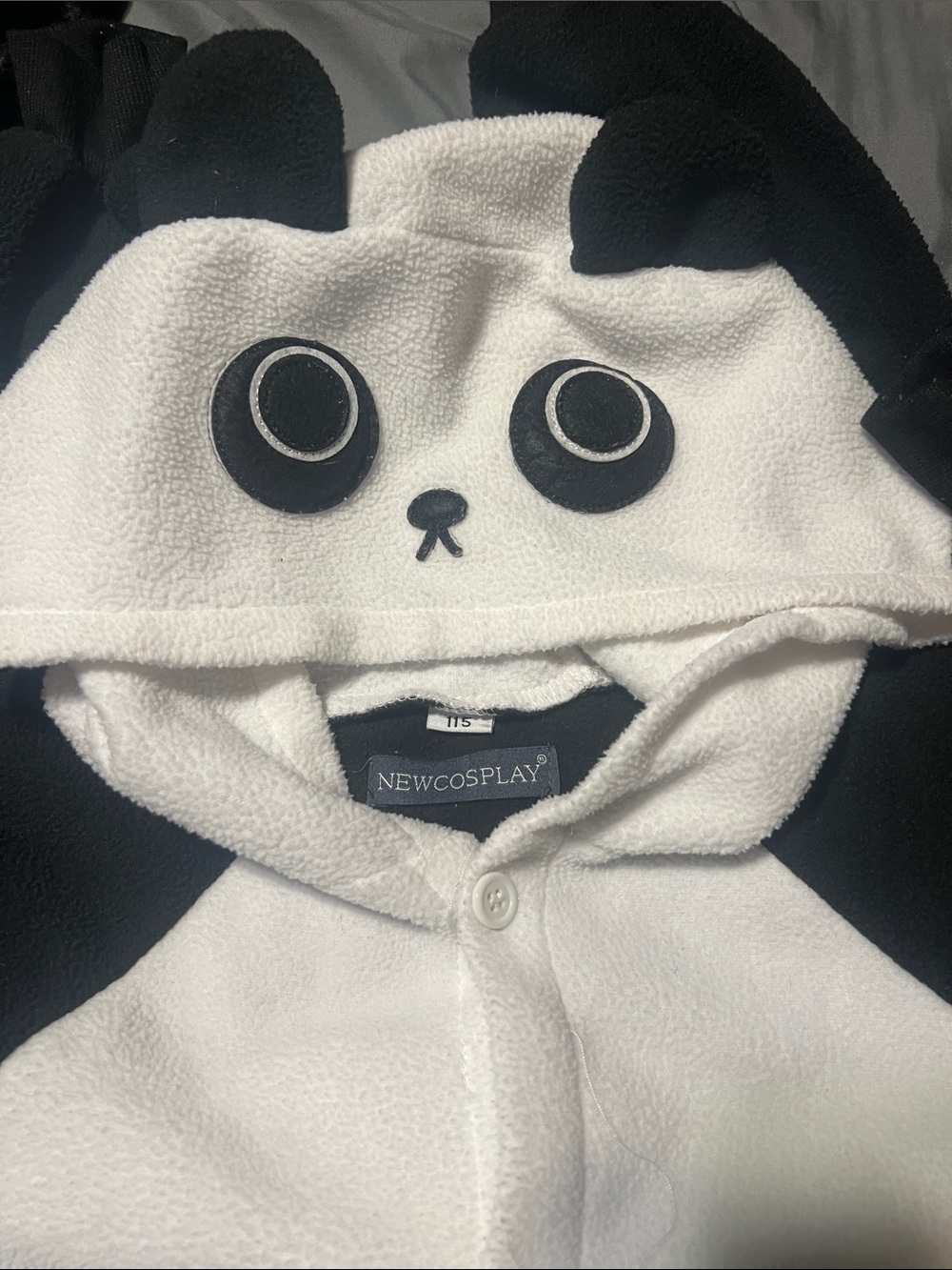Panda Onesie Hoodie - Black & White Plush